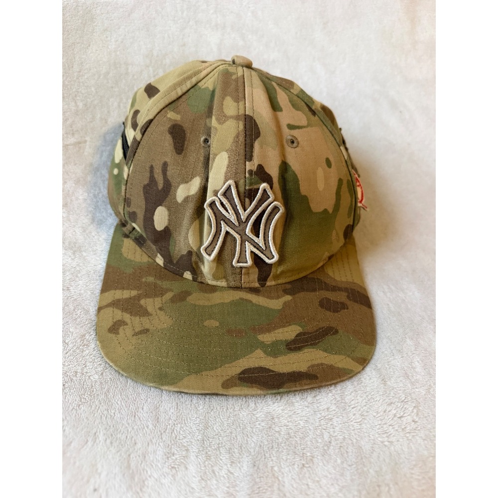 '47 Brand New York Yankees Hat Mens OSFA Camo Good Snapback Zipper Pocket Patch